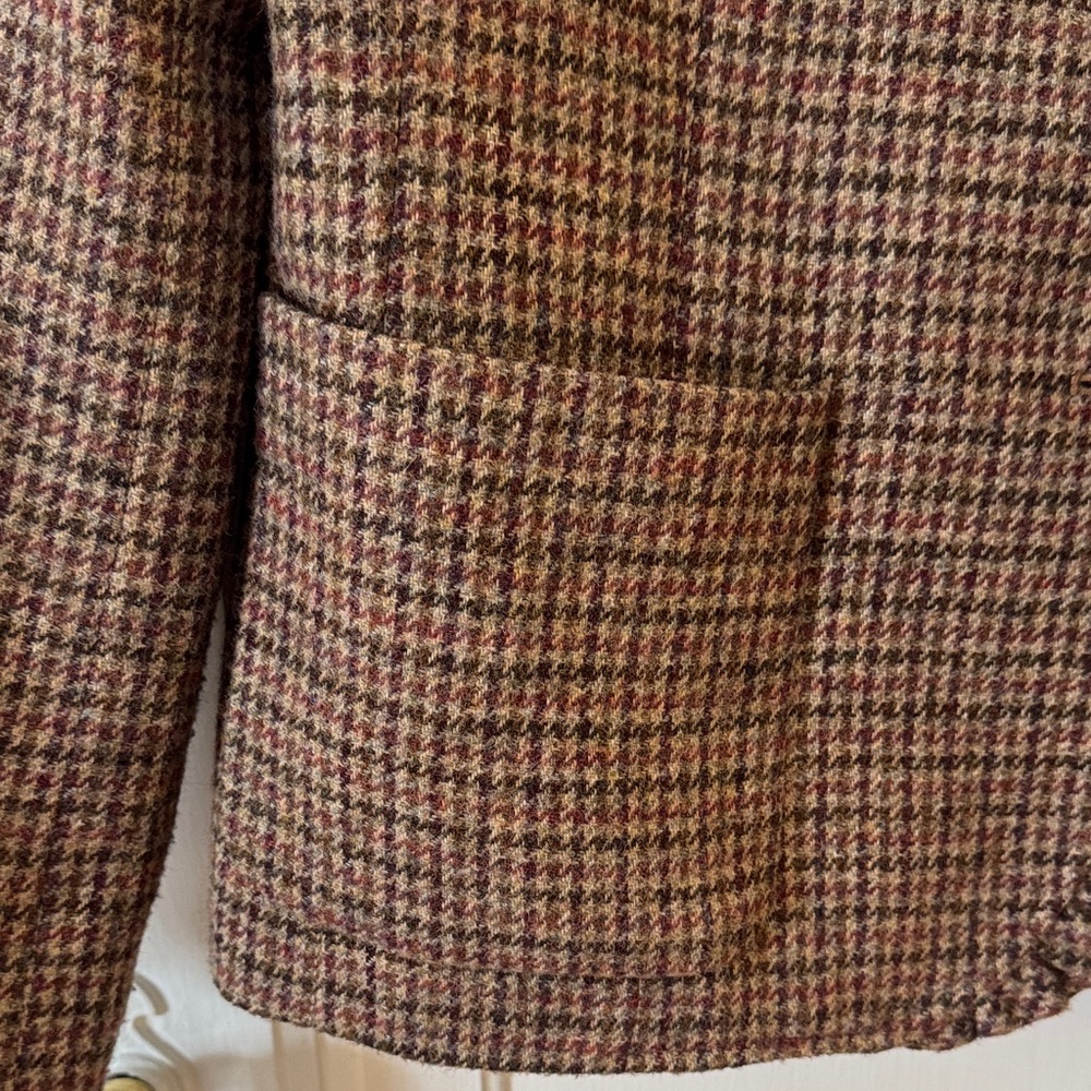 Talbots Brown Tweed Wool lend Blazer with Gold Accents - Picture 4 of 9